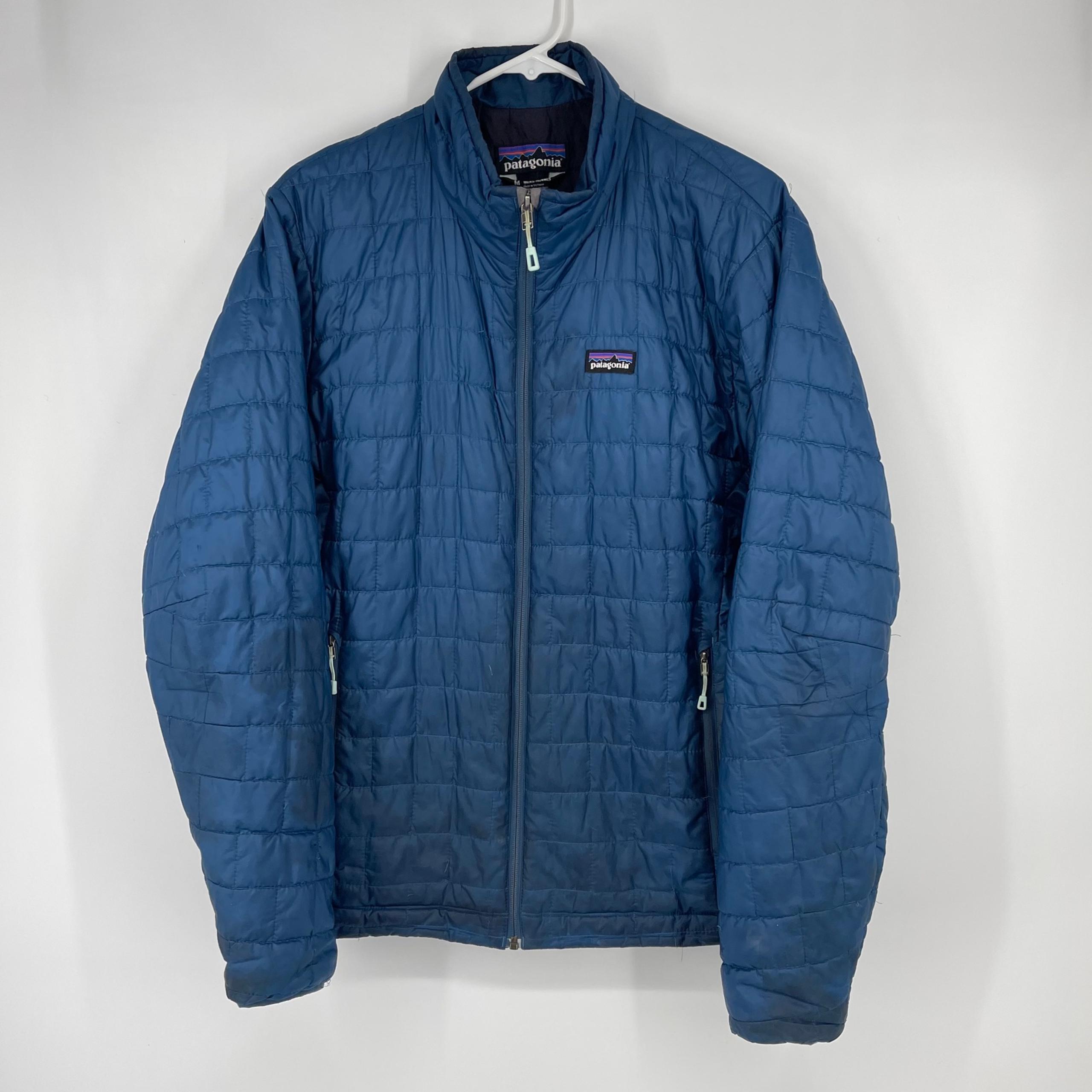 Patagonia Nanu Puff Jacket Size Medium Mens Lagom Blue Full Zip Primaloft $239