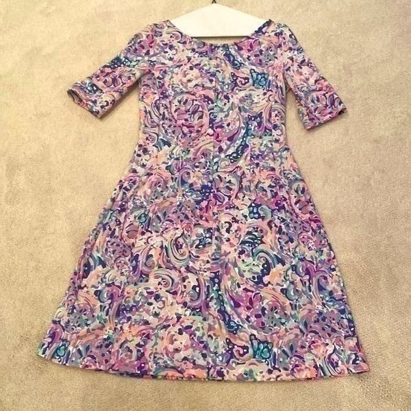 Lilly Pulitzer Celia Short Sleeve Dress Multi La Playa Size Small