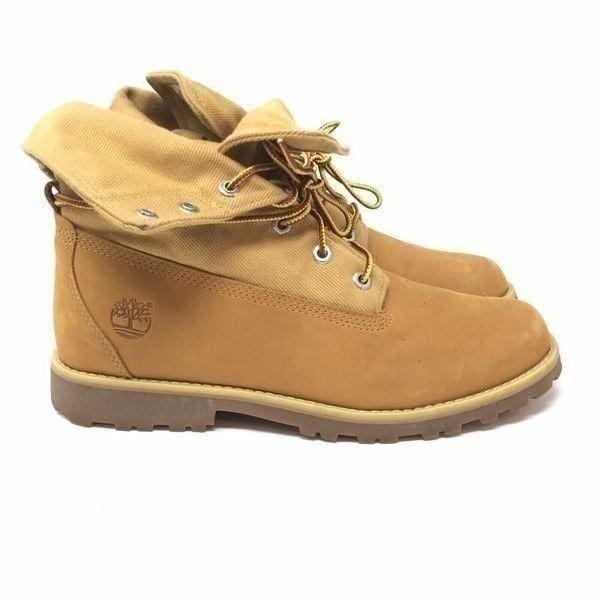 Timberland Courma Roll Top Boots Women Size 6.5 or Youth Size 5 Wheat Nubuck