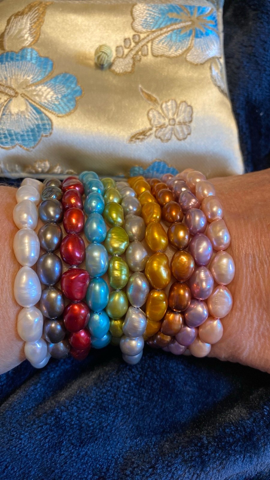 Honora Pearls bracelets in a pouch