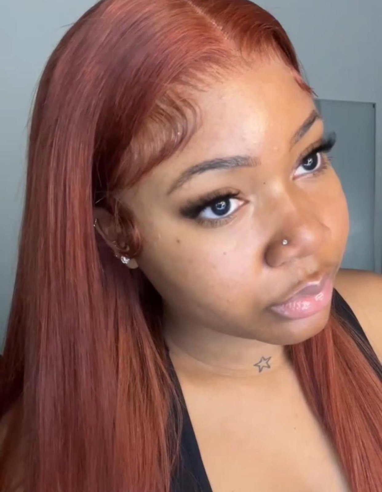 Ginger / Reddish Brown Human Hair Wig