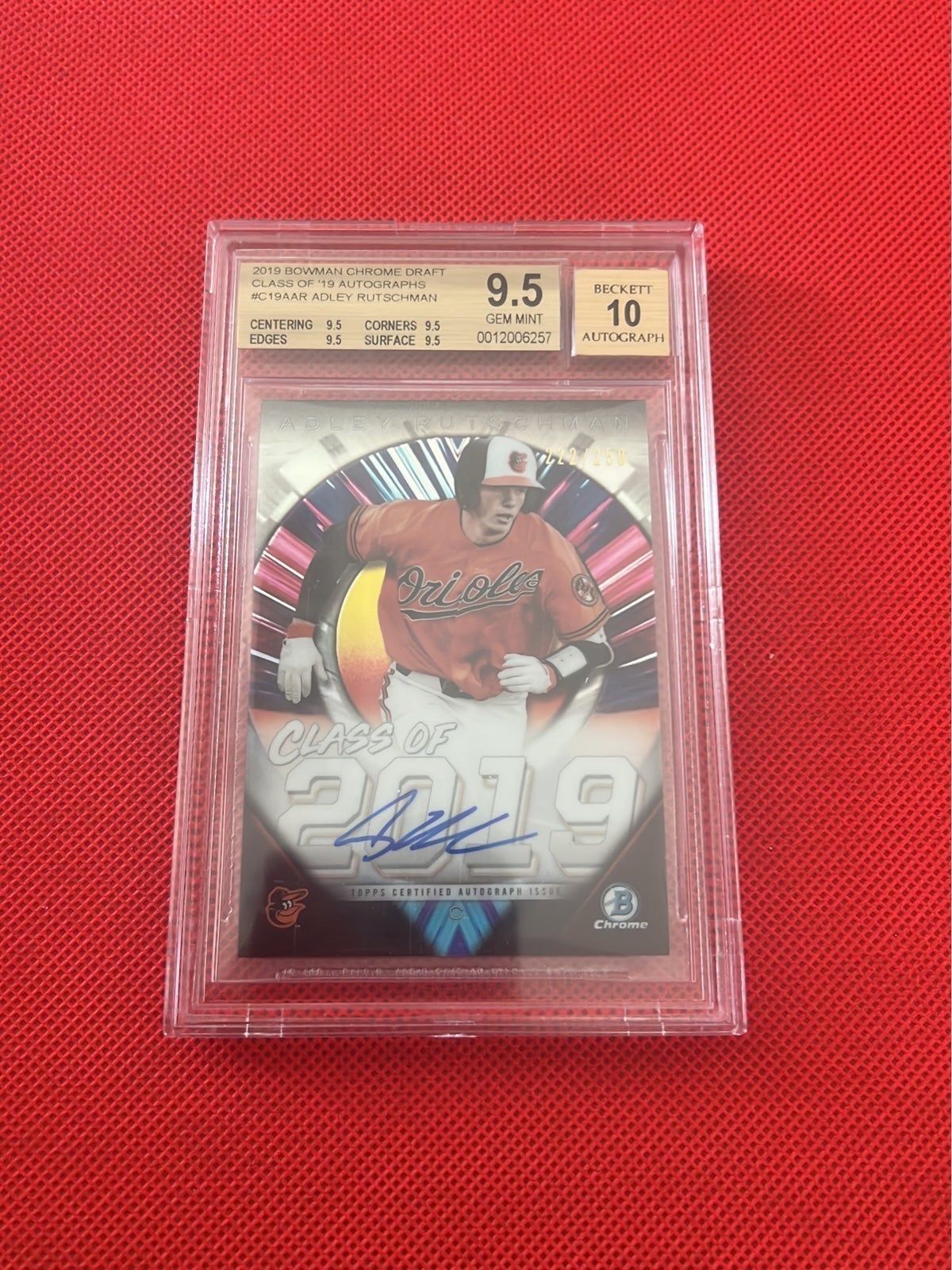 2019 Bowman Draft Chrome Autographs Adley Rutschman 222/250