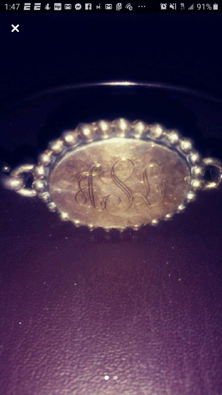 Silver monogram bracelet