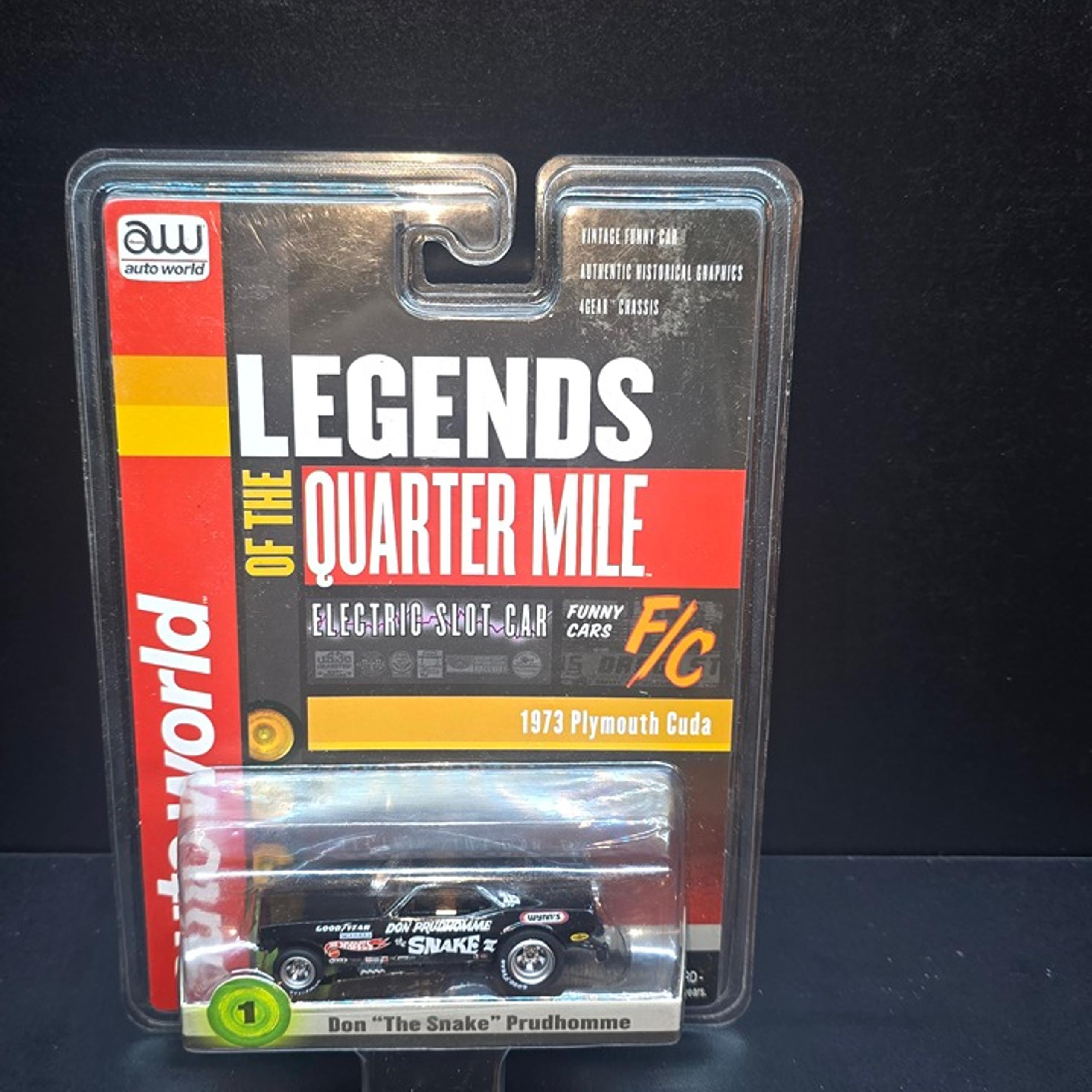 AW Legends Of The Quarter Mile “The Snake” Don Prudhomme 73 Cuda HO Slot Car