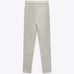 NWT ZARA HI RISE CHECK LEGGINGS GREEN WHITE XS