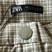 NWT ZARA HI RISE CHECK LEGGINGS GREEN WHITE XS