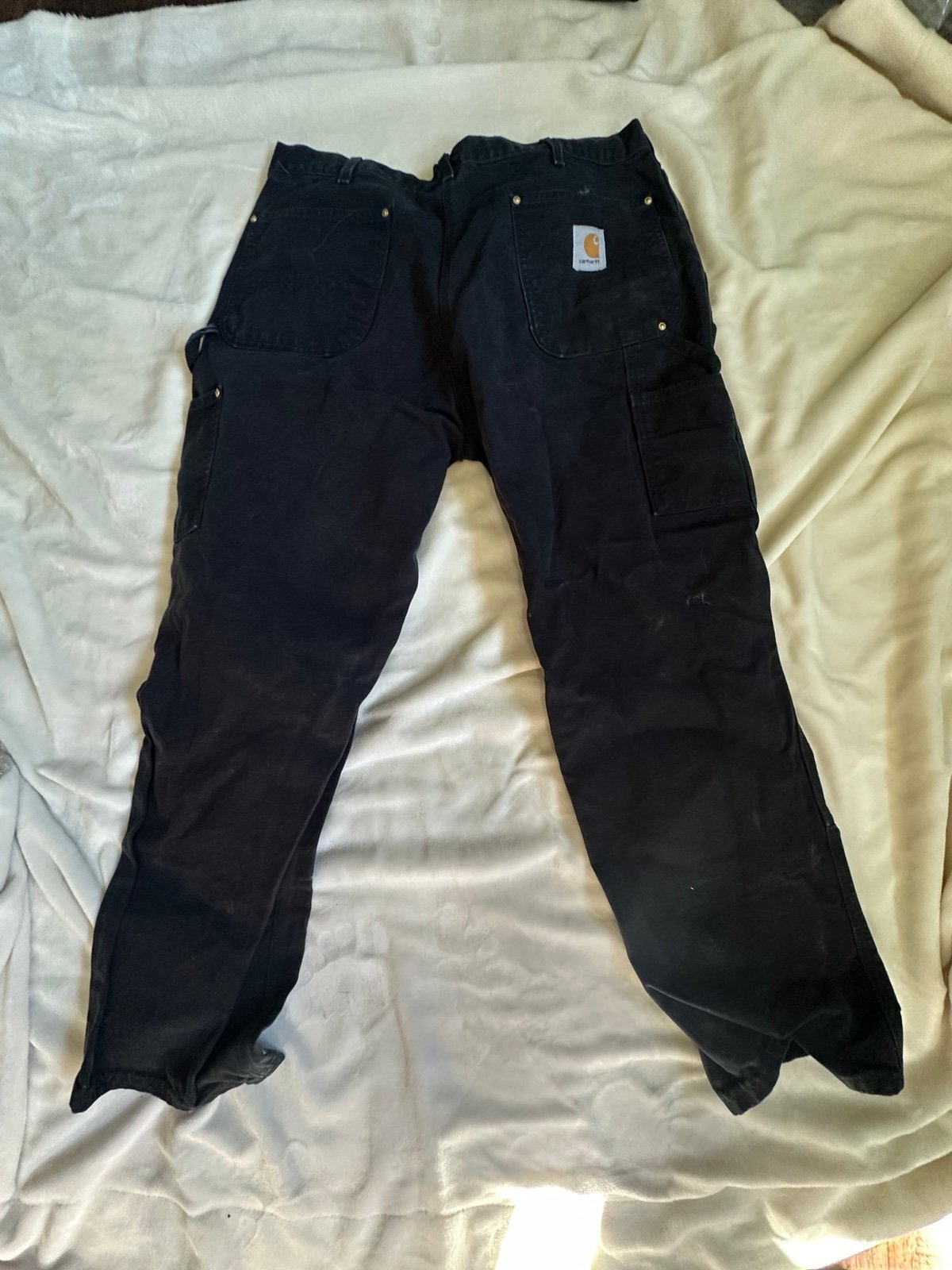 Carhartt Double Knee Work Pants Black 36x30 Heavy Duty B01