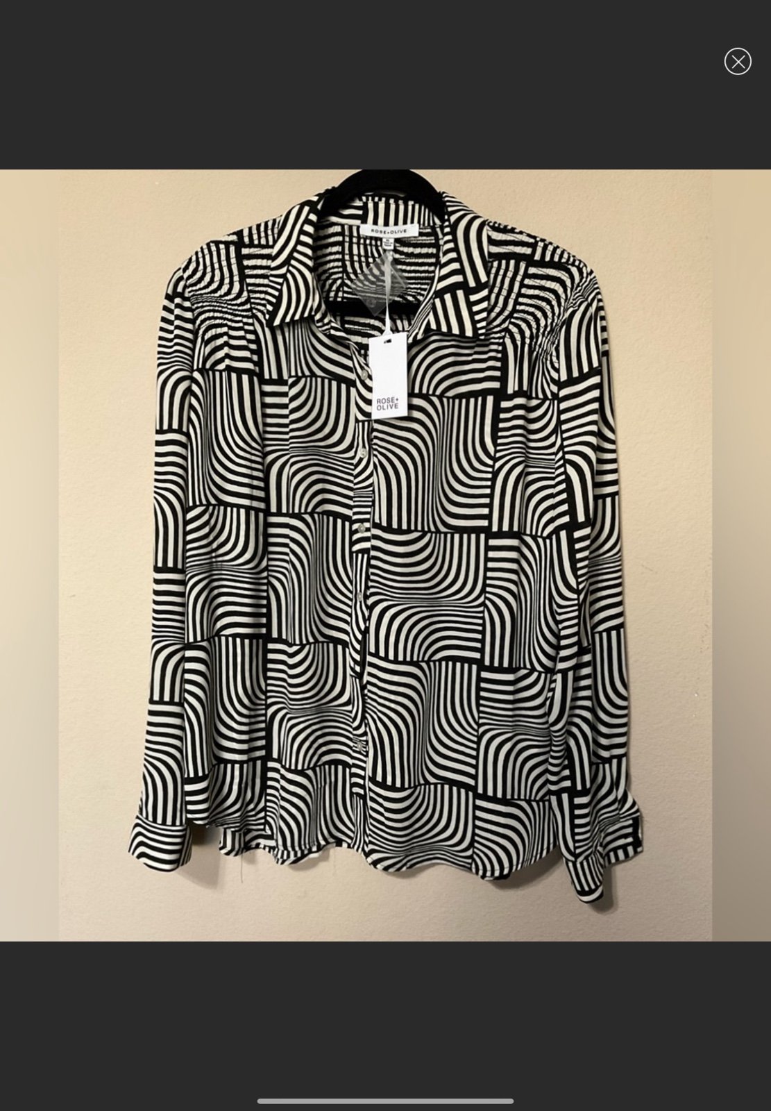 G - Rose & Olive Black /White Printed Blouse