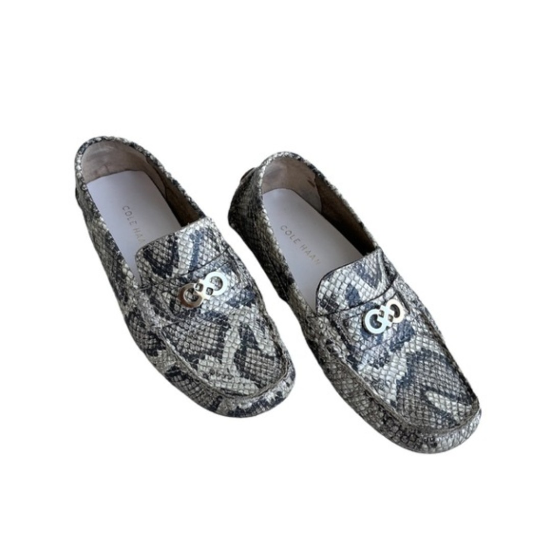 Cole Haan snake print loafers Bit logo