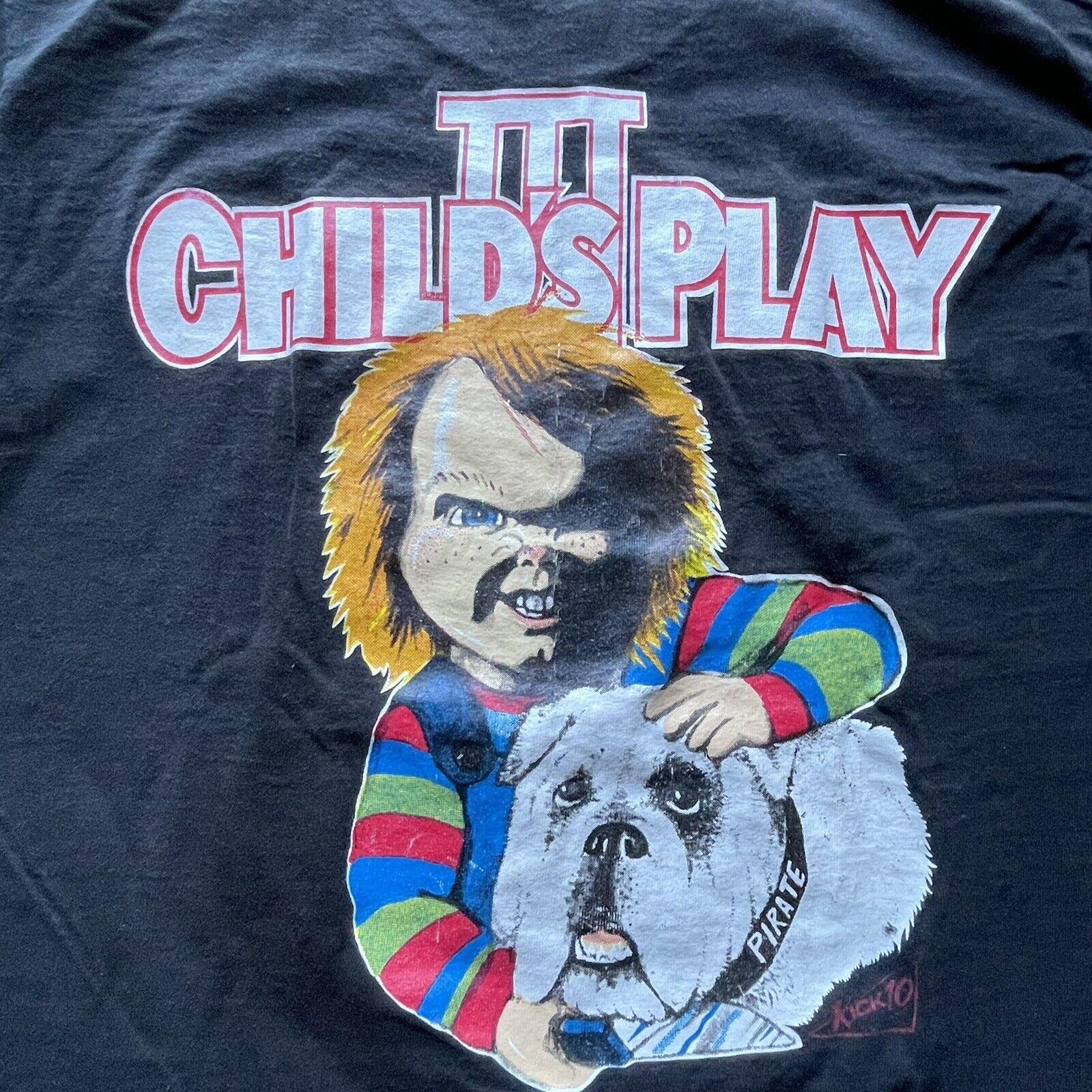 VTG Child's Play 3 Chucky Horror Promo T-Shirt USA Single Stitch Large Men RARE