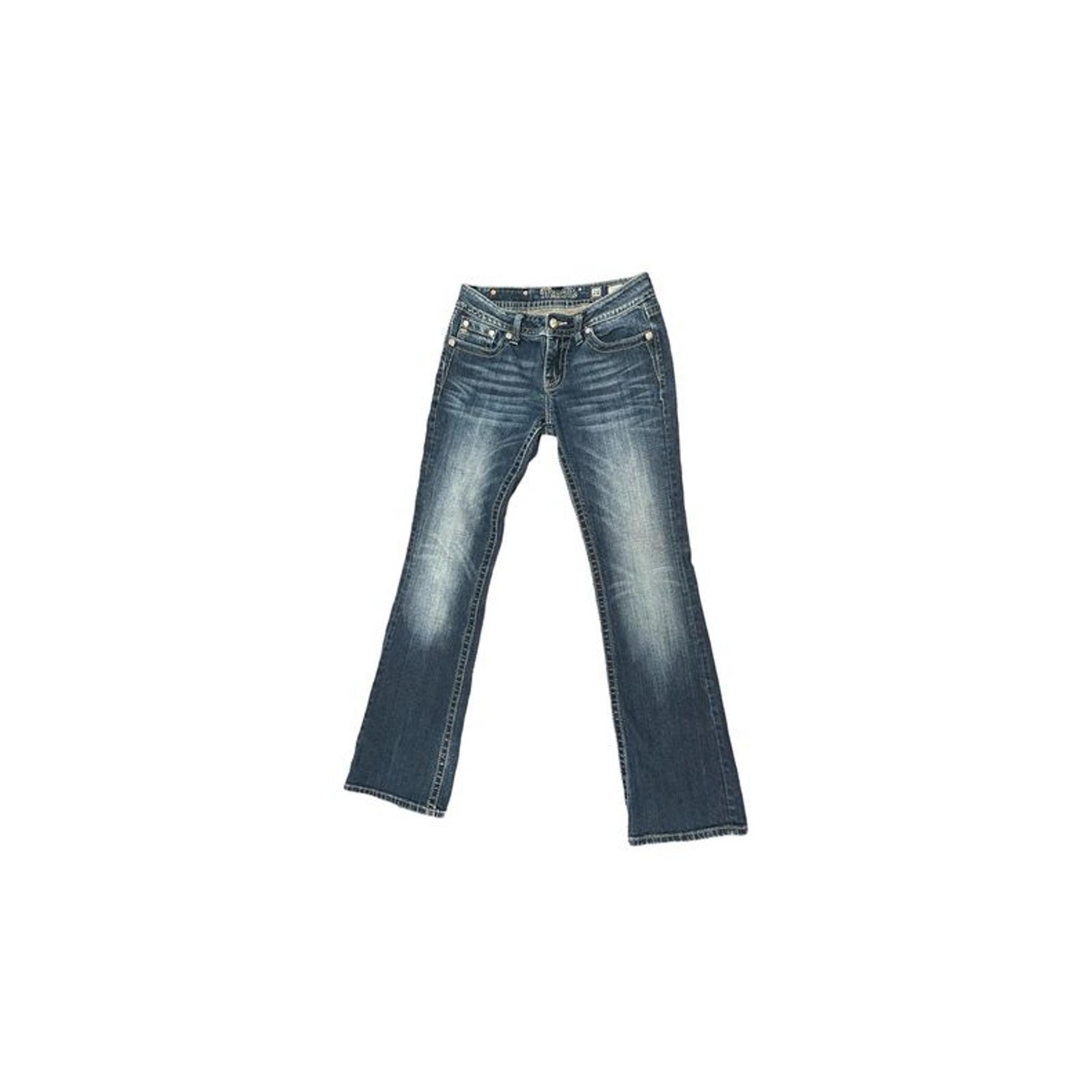 Miss Me Boot Cut Embellished Rhinestone Sequin Jeans Size 28