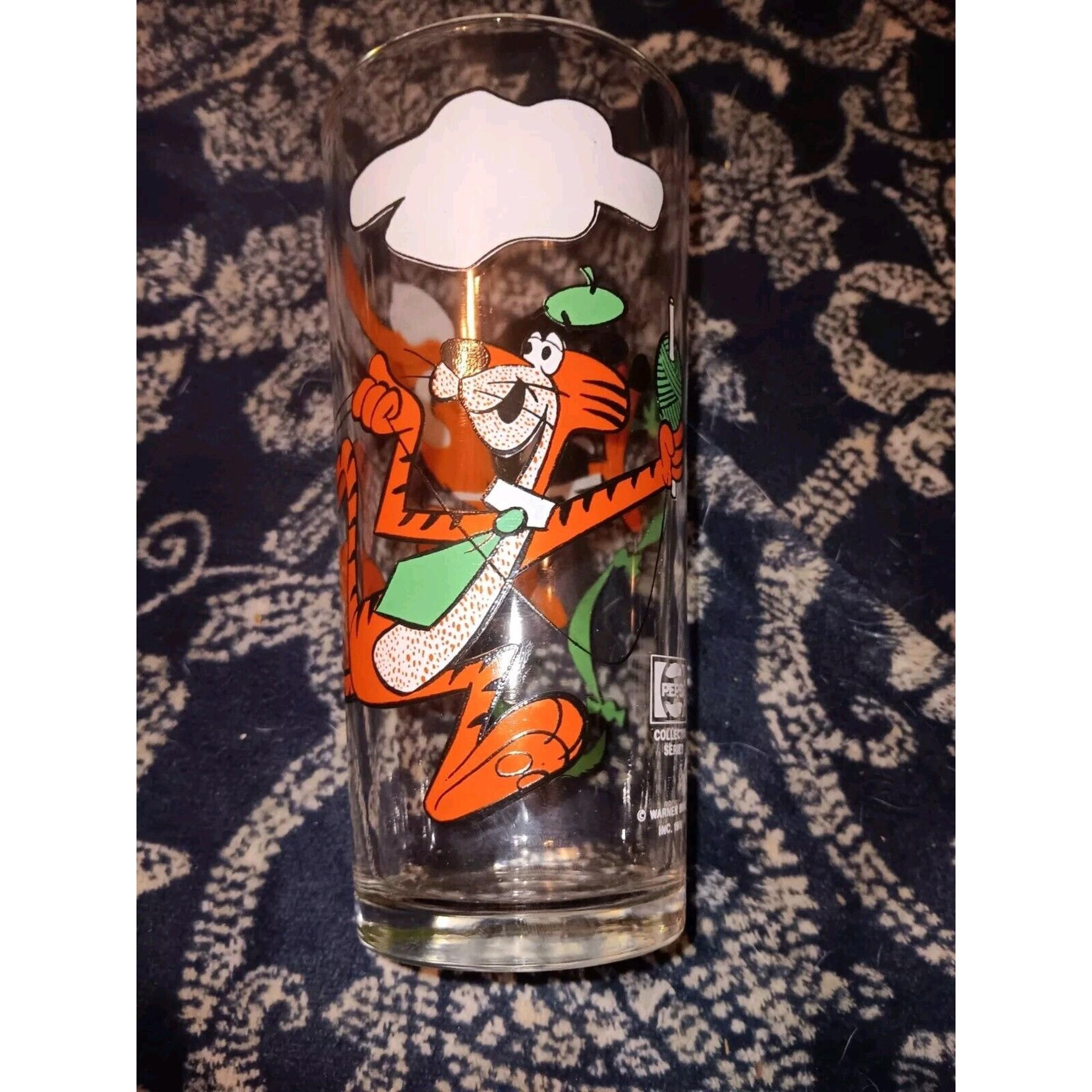 Vintage 1976 Pepsi Collector Series Drinking Glass Cool Cat & Beaky Buzzard