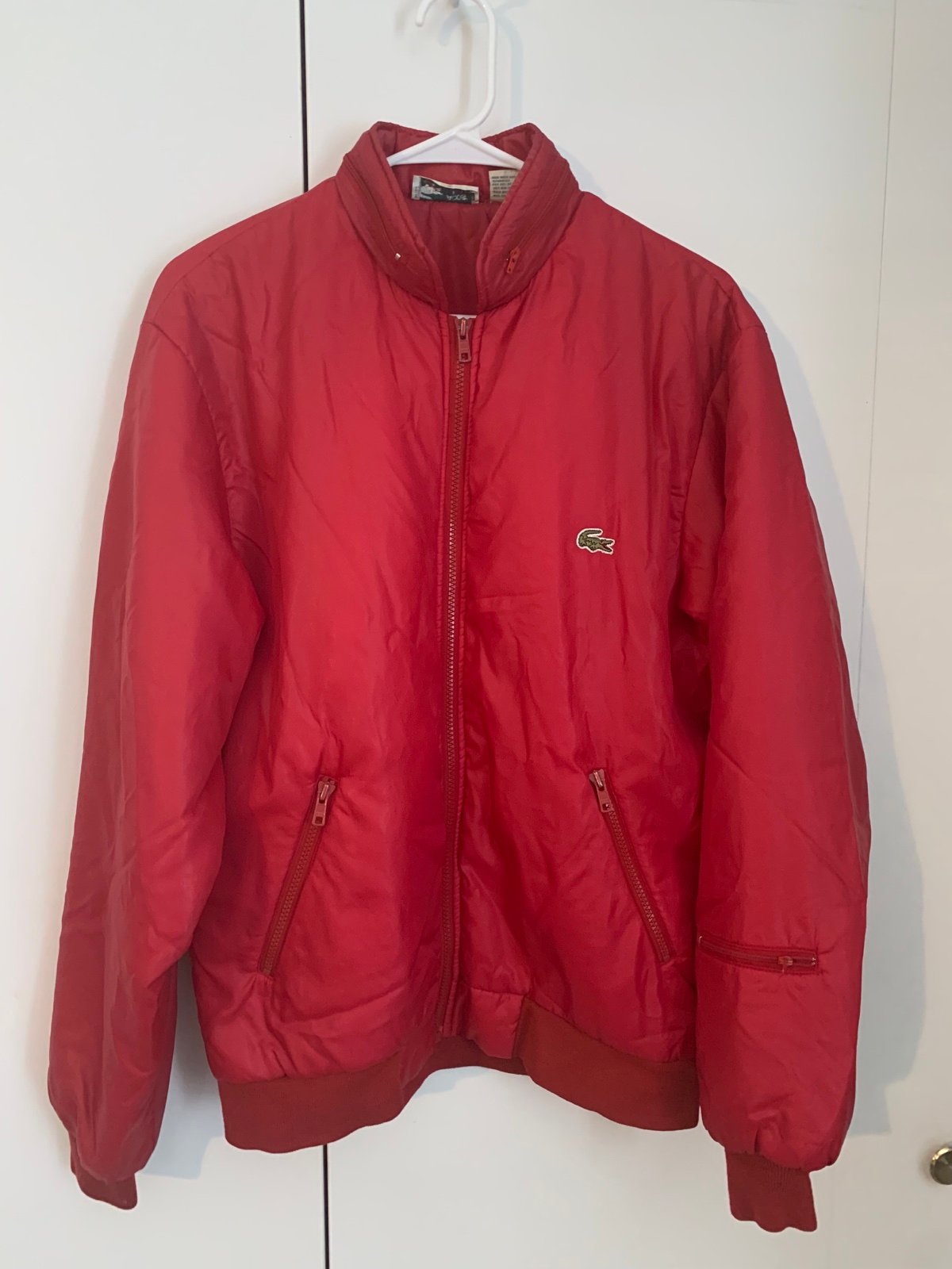 Lacoste men’s red packable windbreaker jacket size Medium