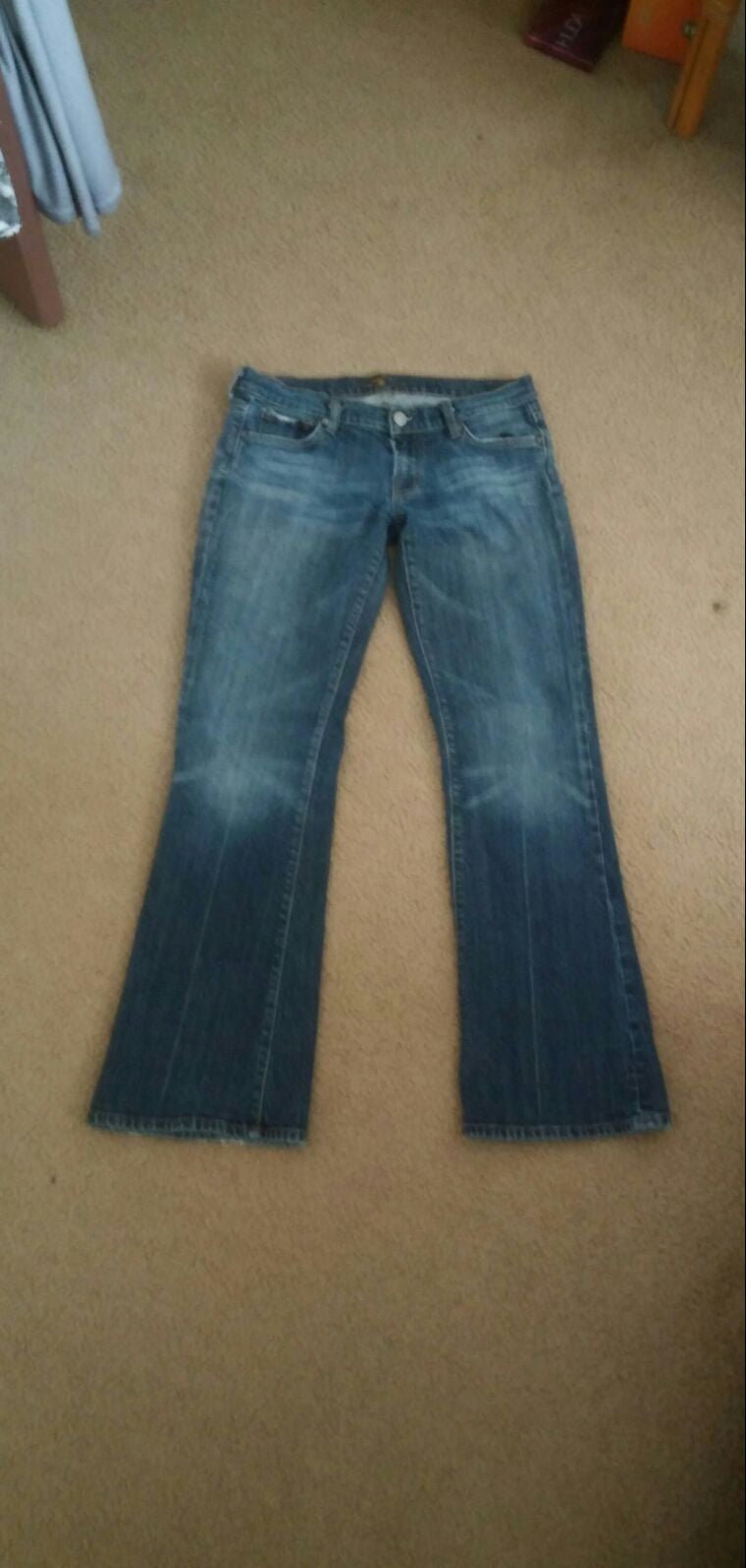 7 FAM Color Fade Jeweled Bootcut Jeans