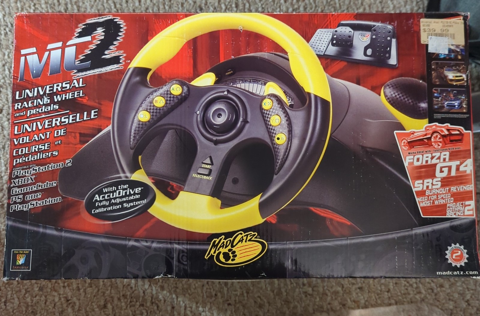 Mad Catz Universal MC2 Steering Wheel Game Controller GameCube Playstation