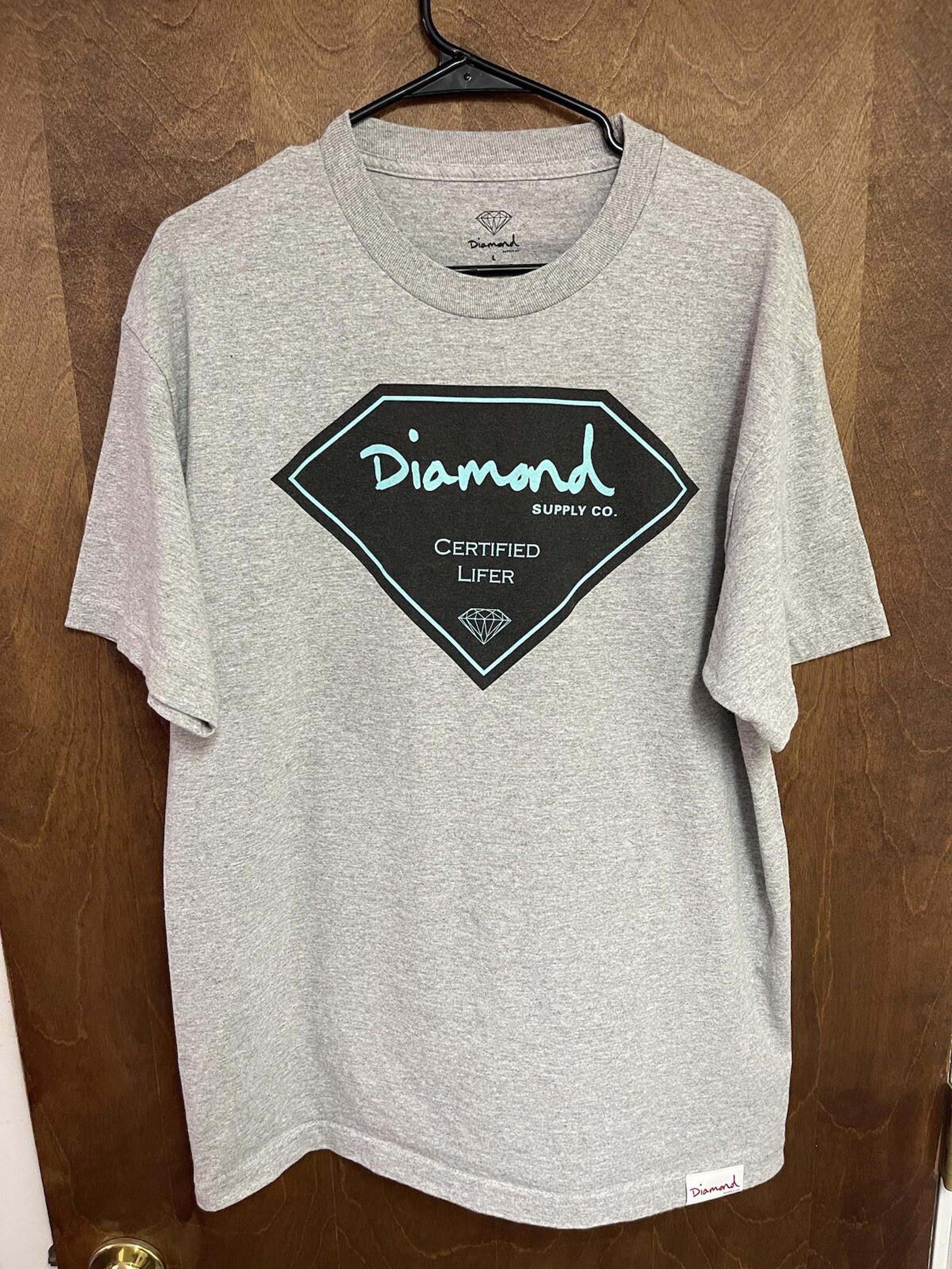 Diamond Supply Co Shirt Mens Large Grey Black Short Sleeve Tee Certified Lifer