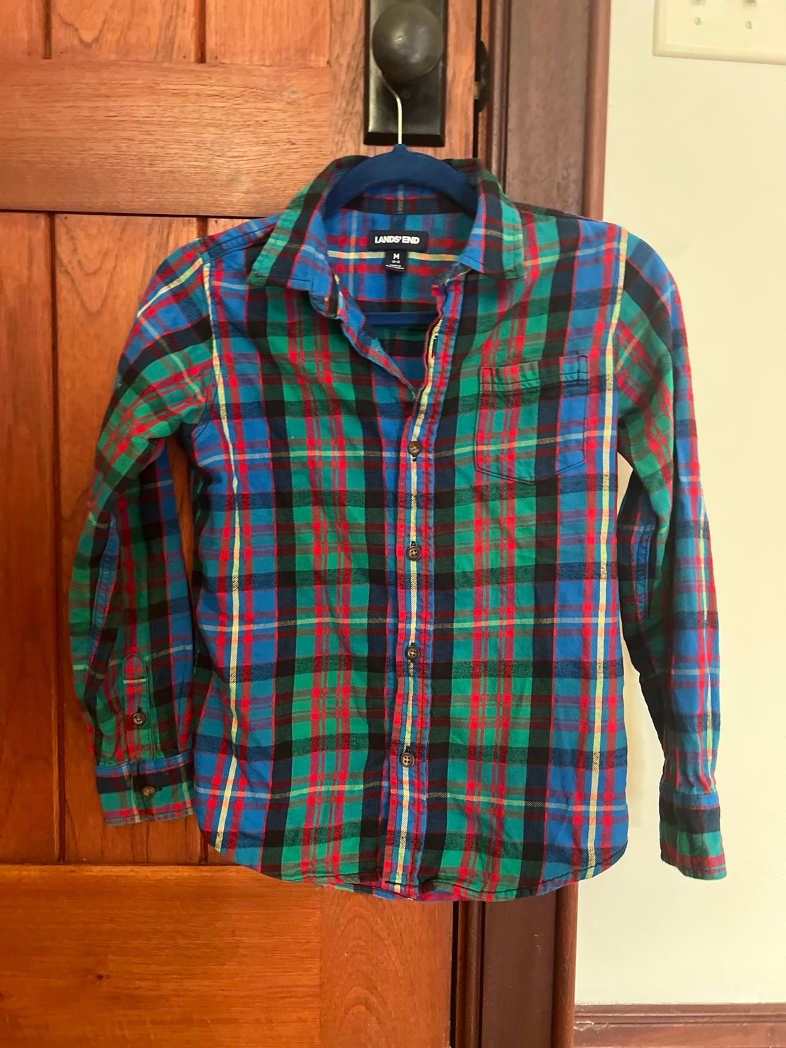 Boys Plaid lands end shirt