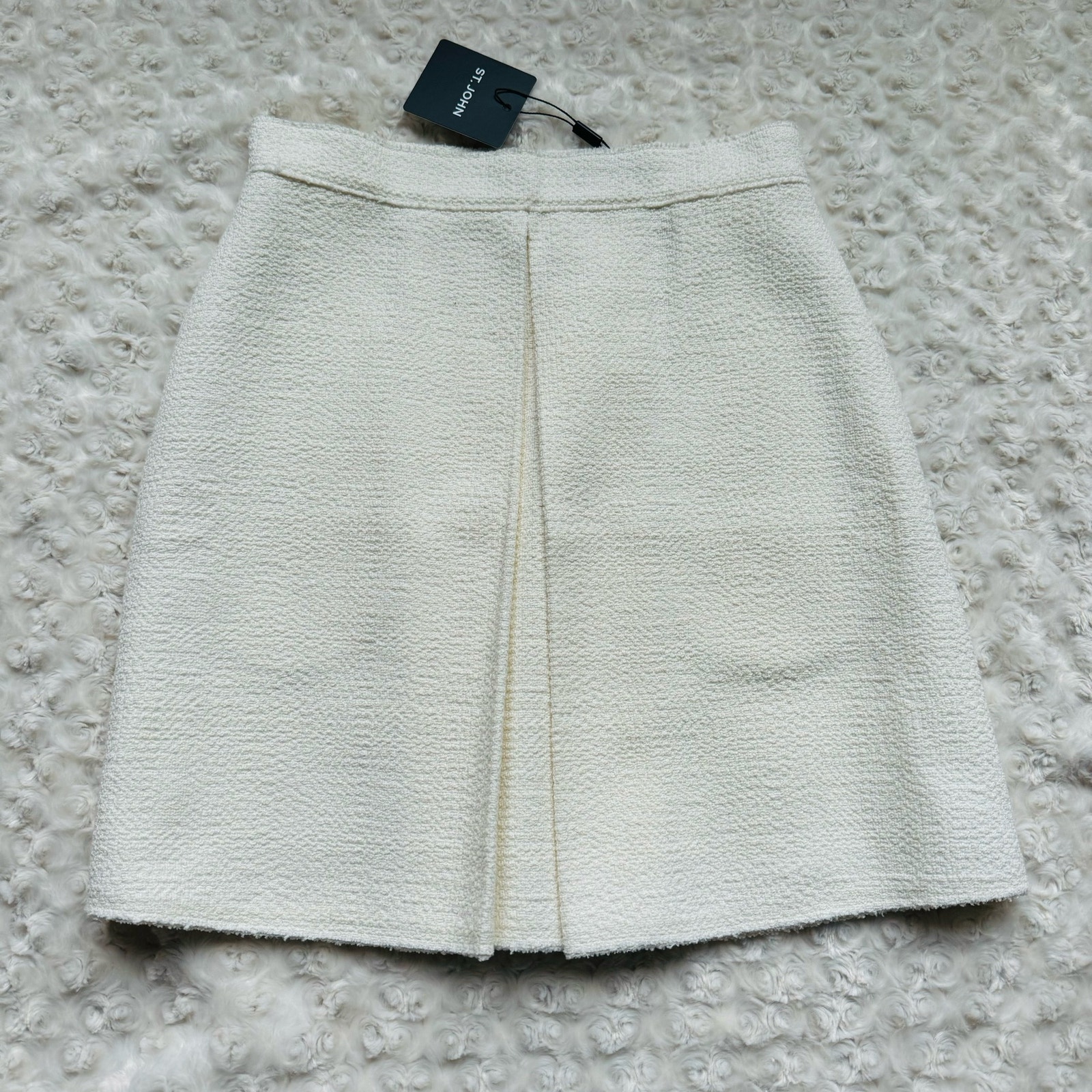 St. John Womens Ecru Skirt Bonded Textured Tweed K74AC20 Size 4 NEW
