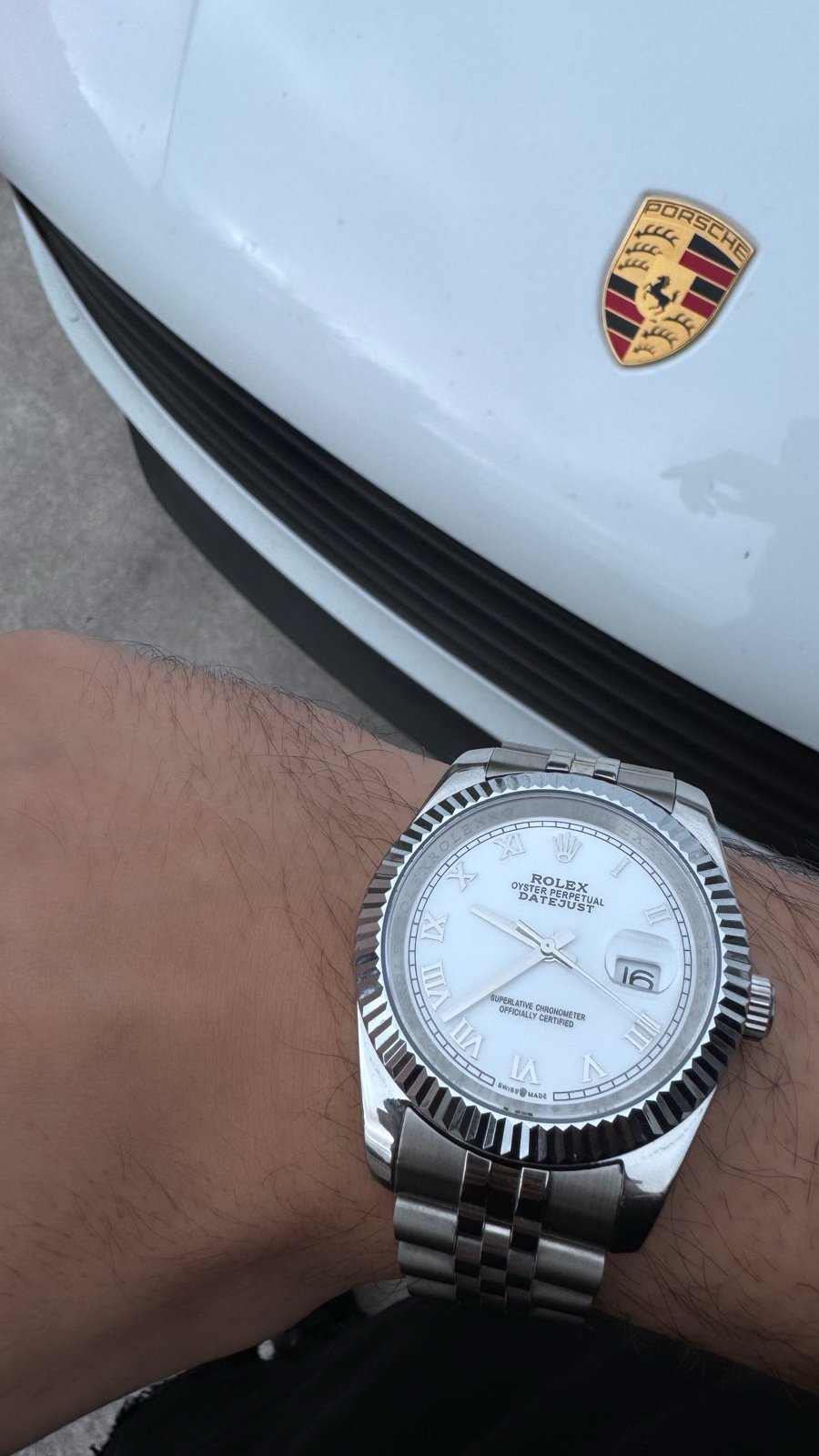 White face luxury watch