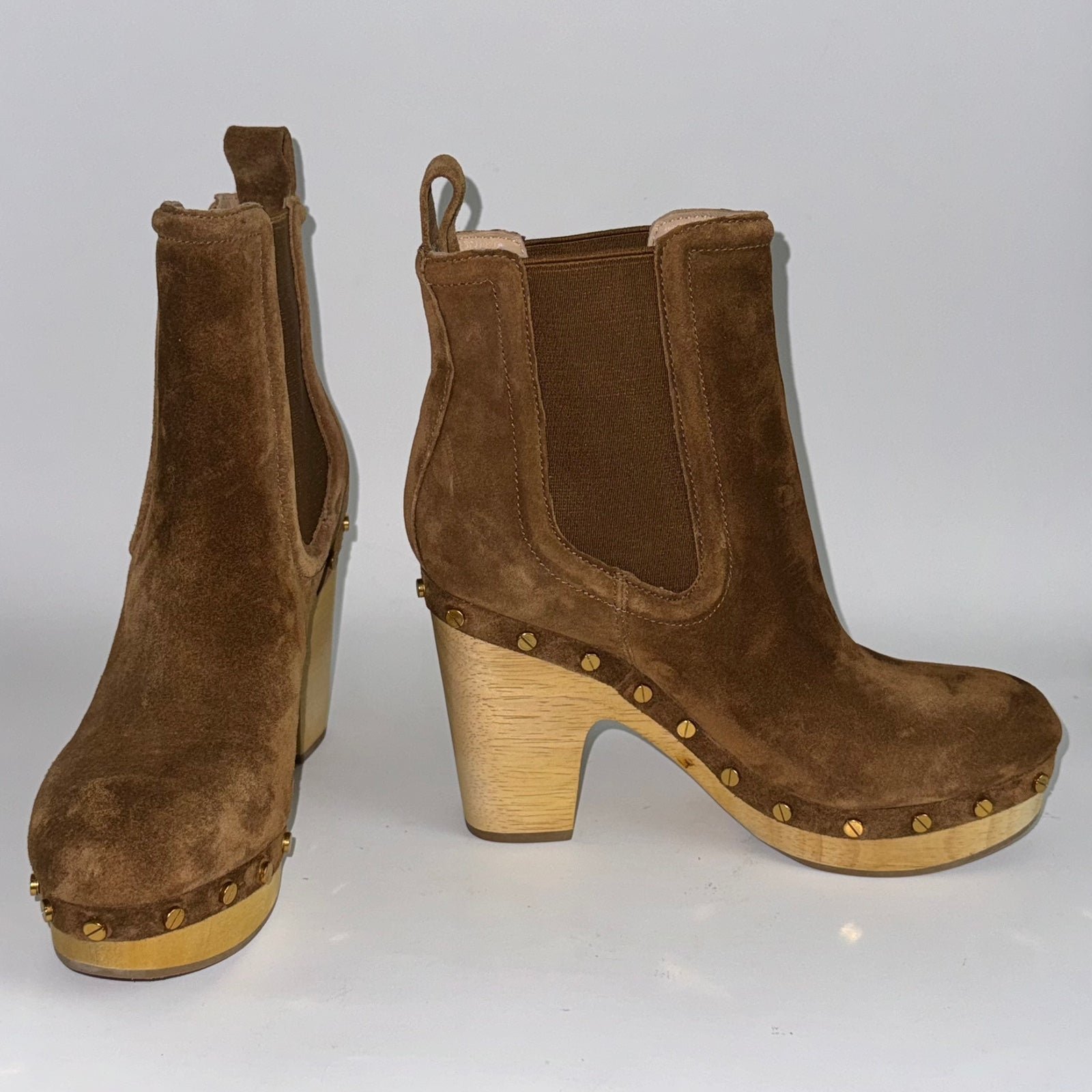 NEW Veronica Beard Decker Platform High Heel Clog studded Bootie Size 7 450
