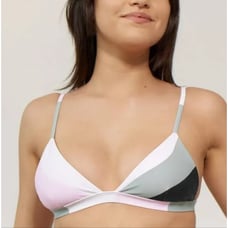 NWT Mara Hoffman Astrid Sage Multi Triangle Bikini Swim Top