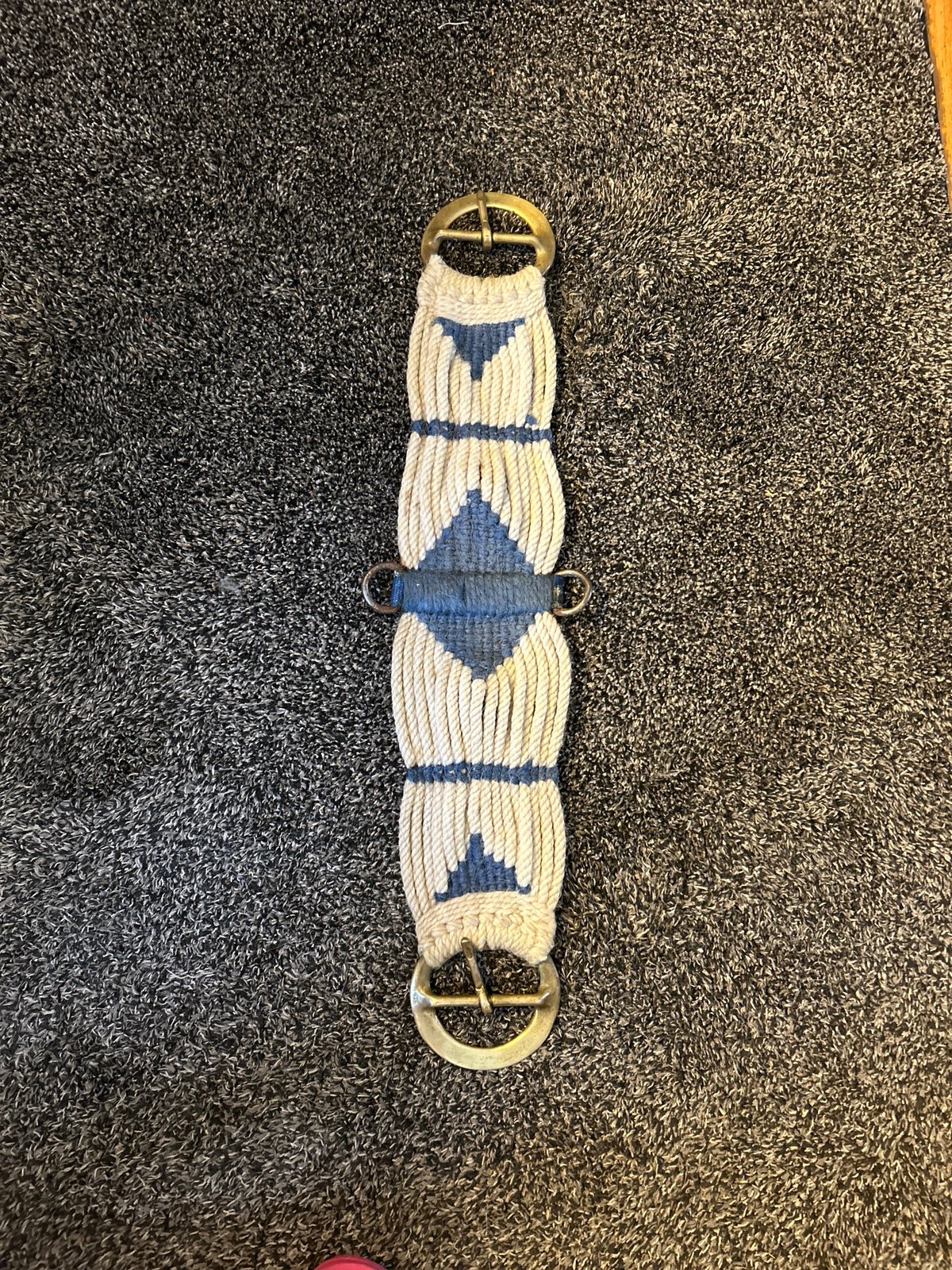 Western Horse Straight Sandde Rope Brass Buckle