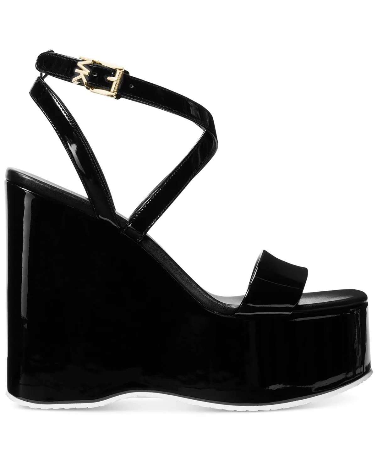 【Michael Kors】☆サンダル☆Paola Faux Patent Leather Sandal Michael Kors Paola Faux Black Patent Leather Platform Wedge