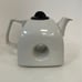 Vintage Mid-Century Modern White Tea Pot with Hole in Center