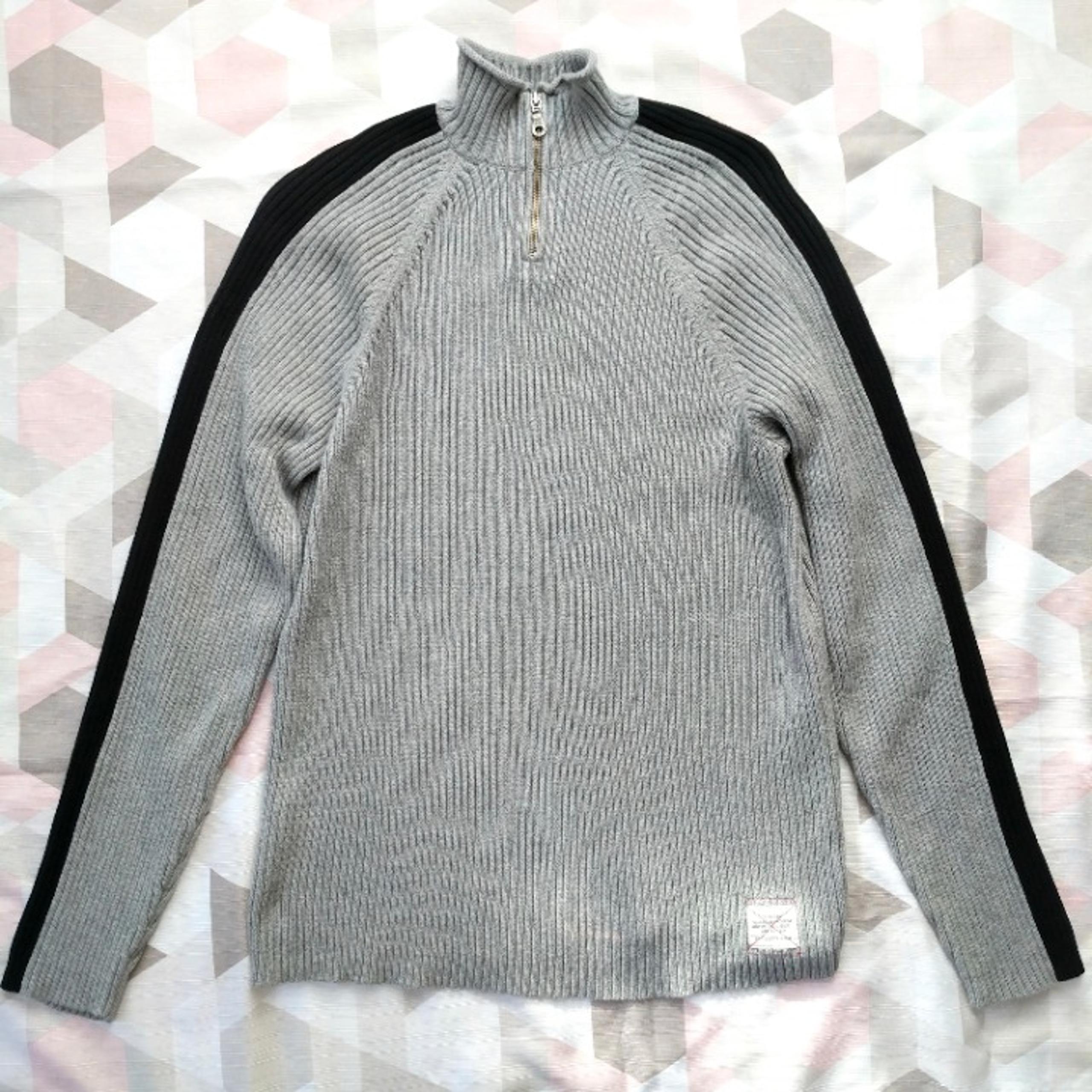Guess Chunky Gray Ribbed Knit Sweater L