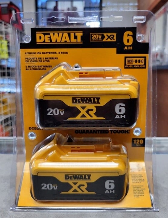 For DeWal DCB2062 (2-Pack) 20V MAX XR 6 Ah Li-Ion Batteries