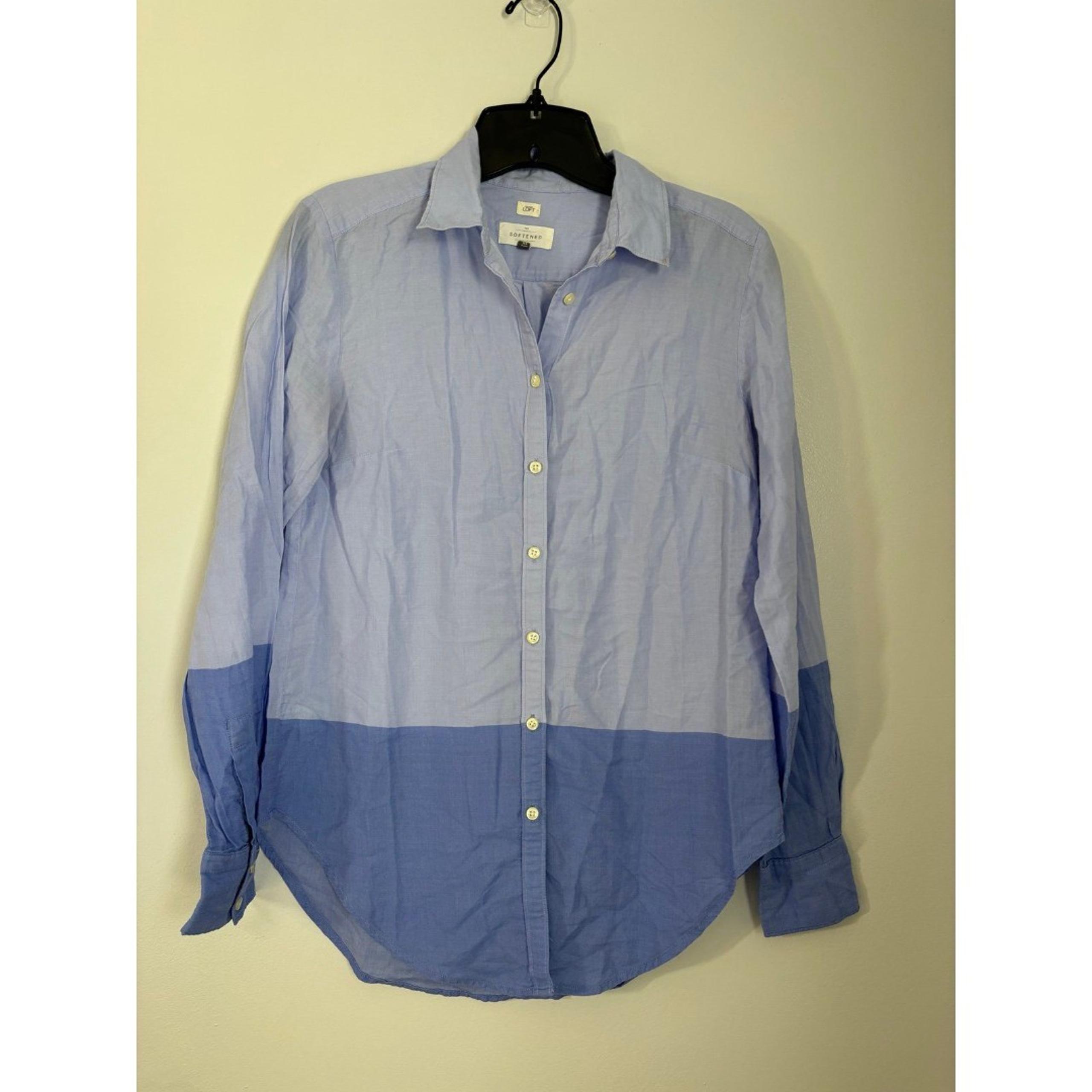 Ann Taylor The Loft The Softened Shirt Purple Womens Button Down size xs