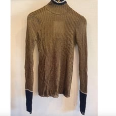 NWT ZARA Collection Gold Metallic Ribbed Blouse Top