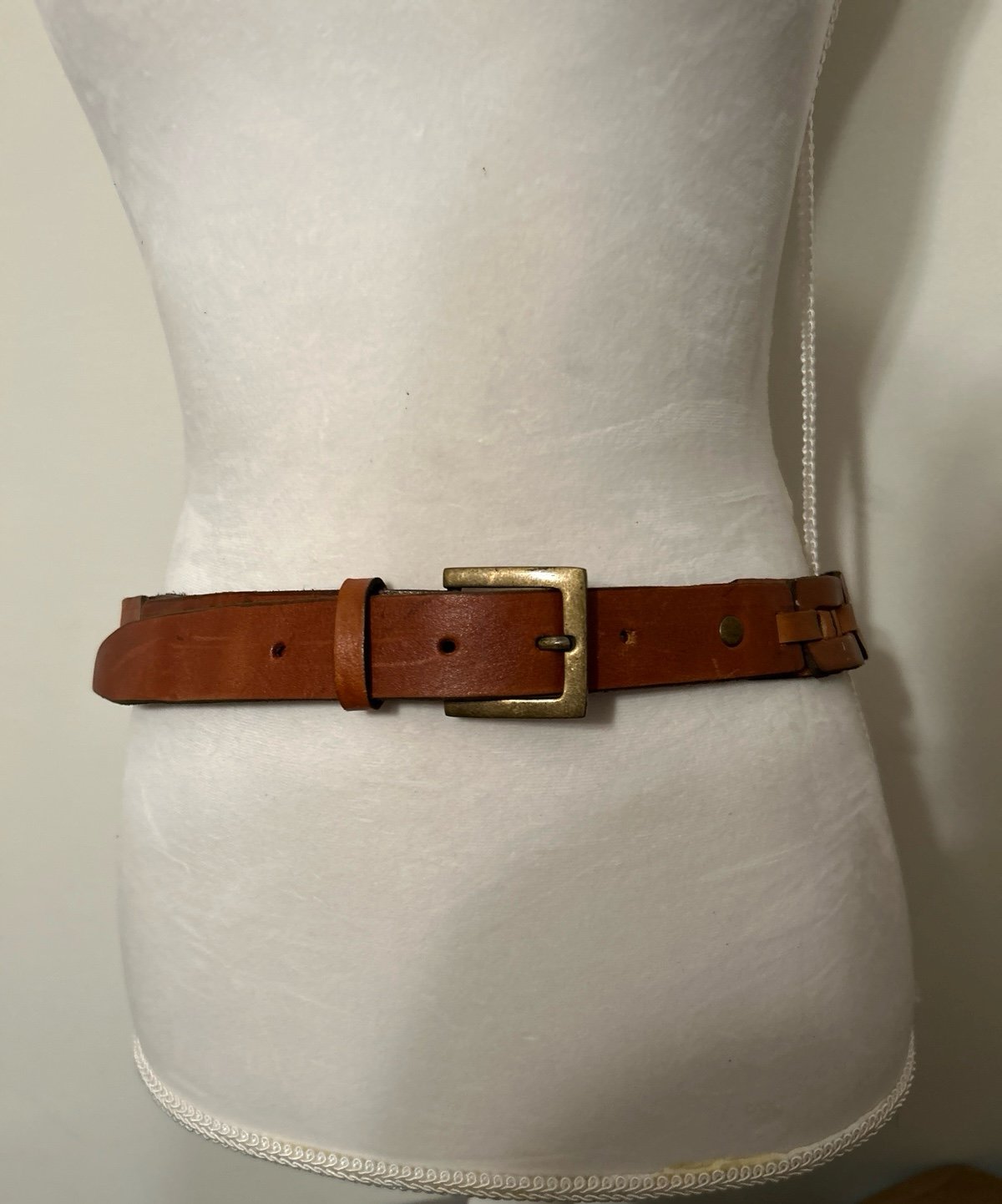 VTG Rugged Braided CowgirlLeather Brown Belt - Made in USA from Genuine Cowhide