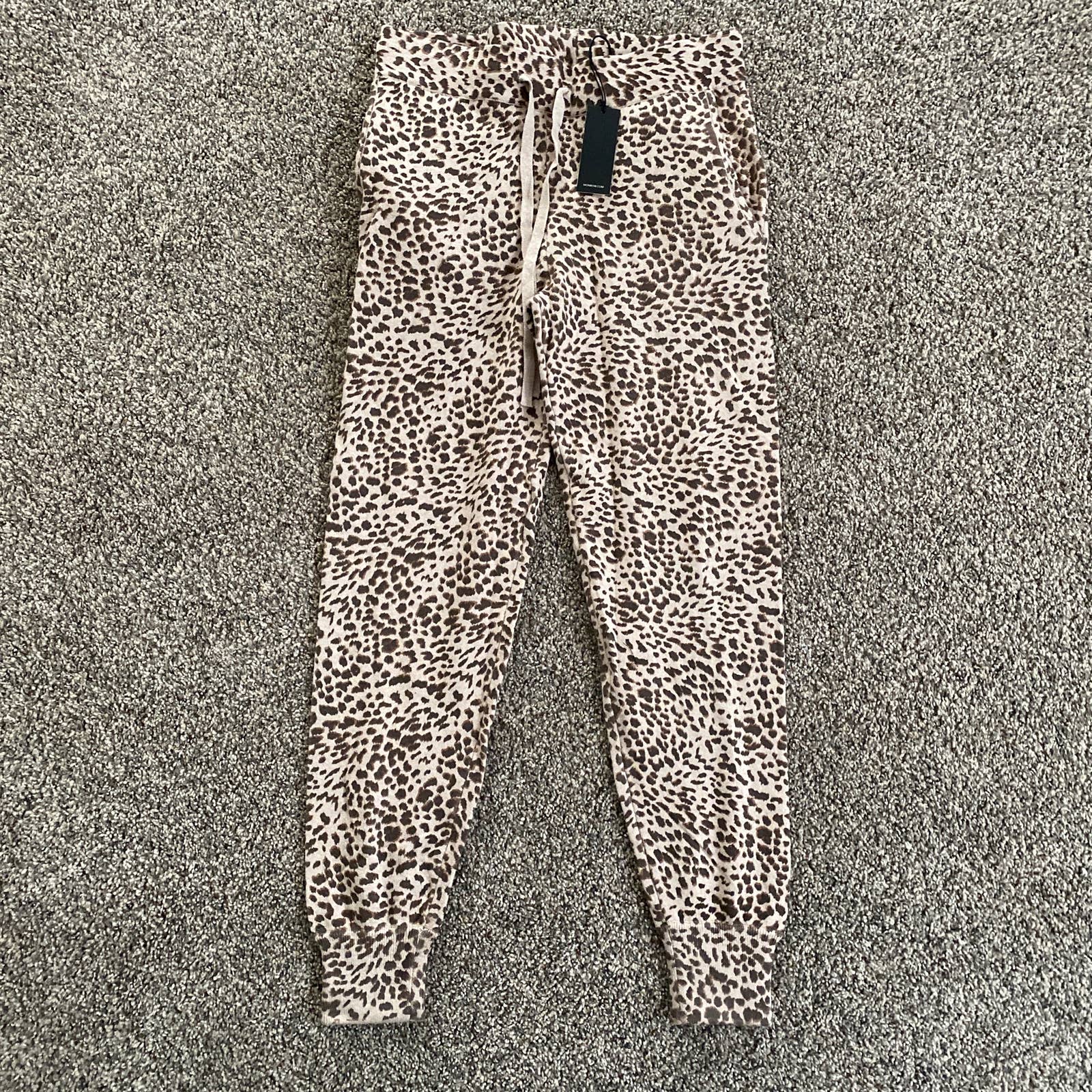 Monrow Supersoft Animal Print Cuffed Pants - XS