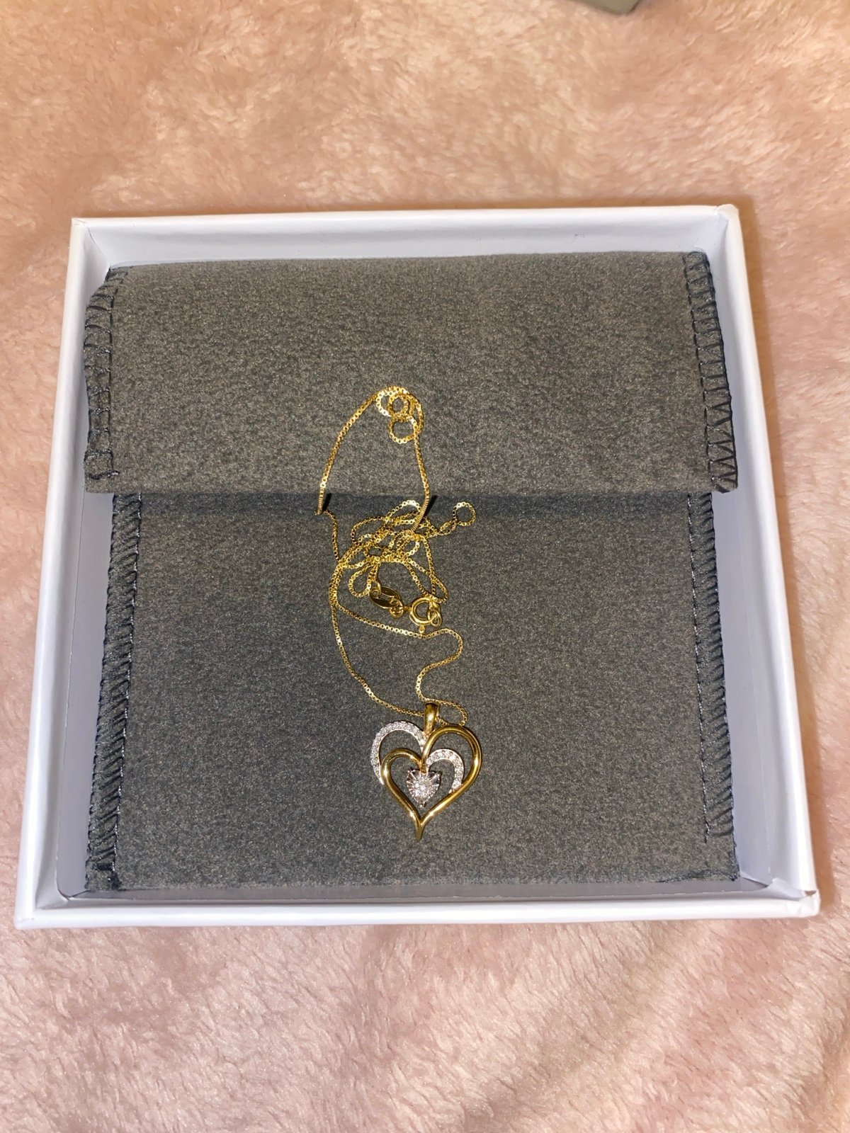 Gold Plated over Sterling Silver Heart Necklace