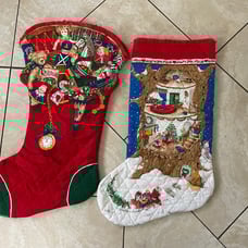 Vintage GIANT Christmas Stockings Cranston 30”