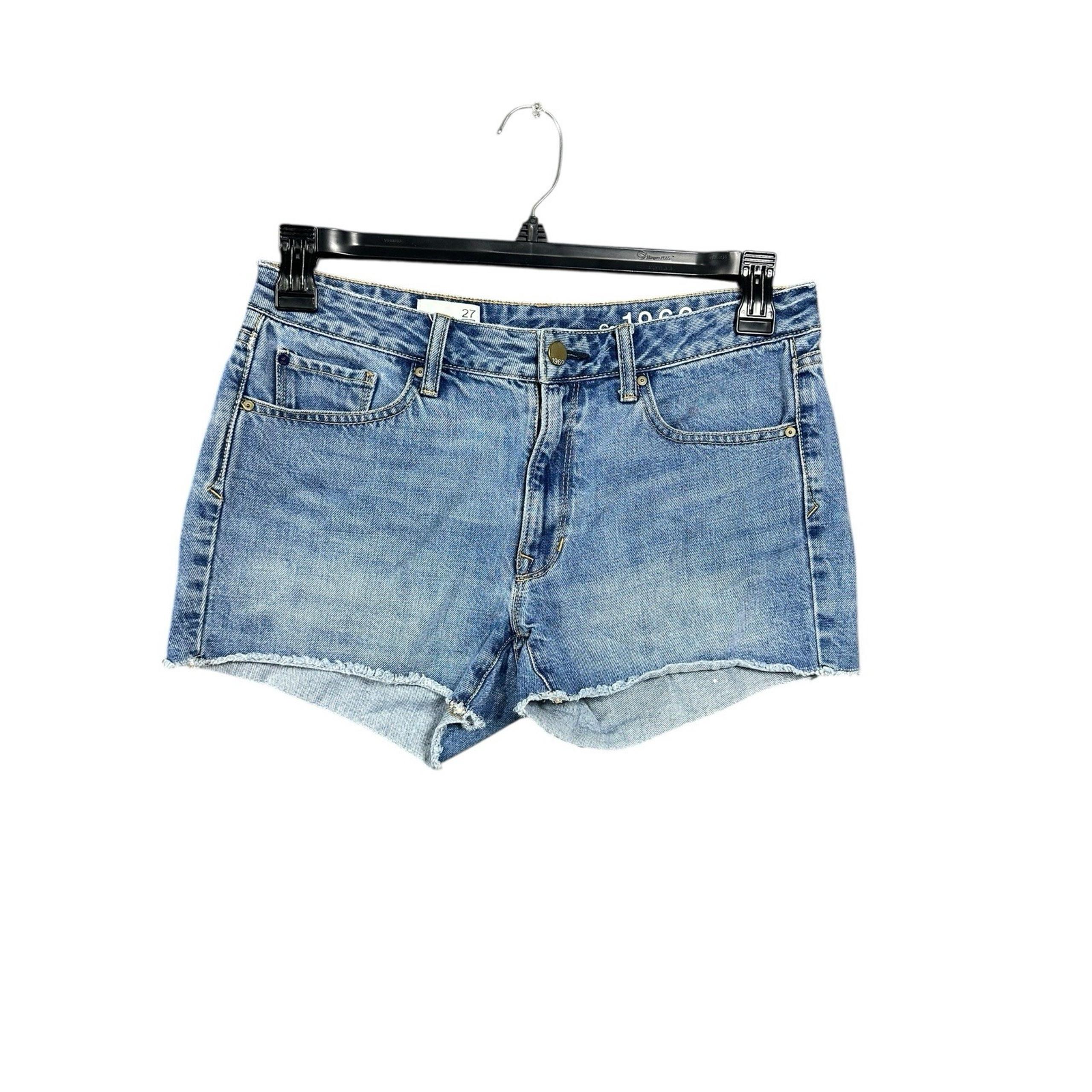 GAP 1969 Slim Cut-Offs Jean Shorts Womens Size 27 Festival Boho Classic Mid Rise