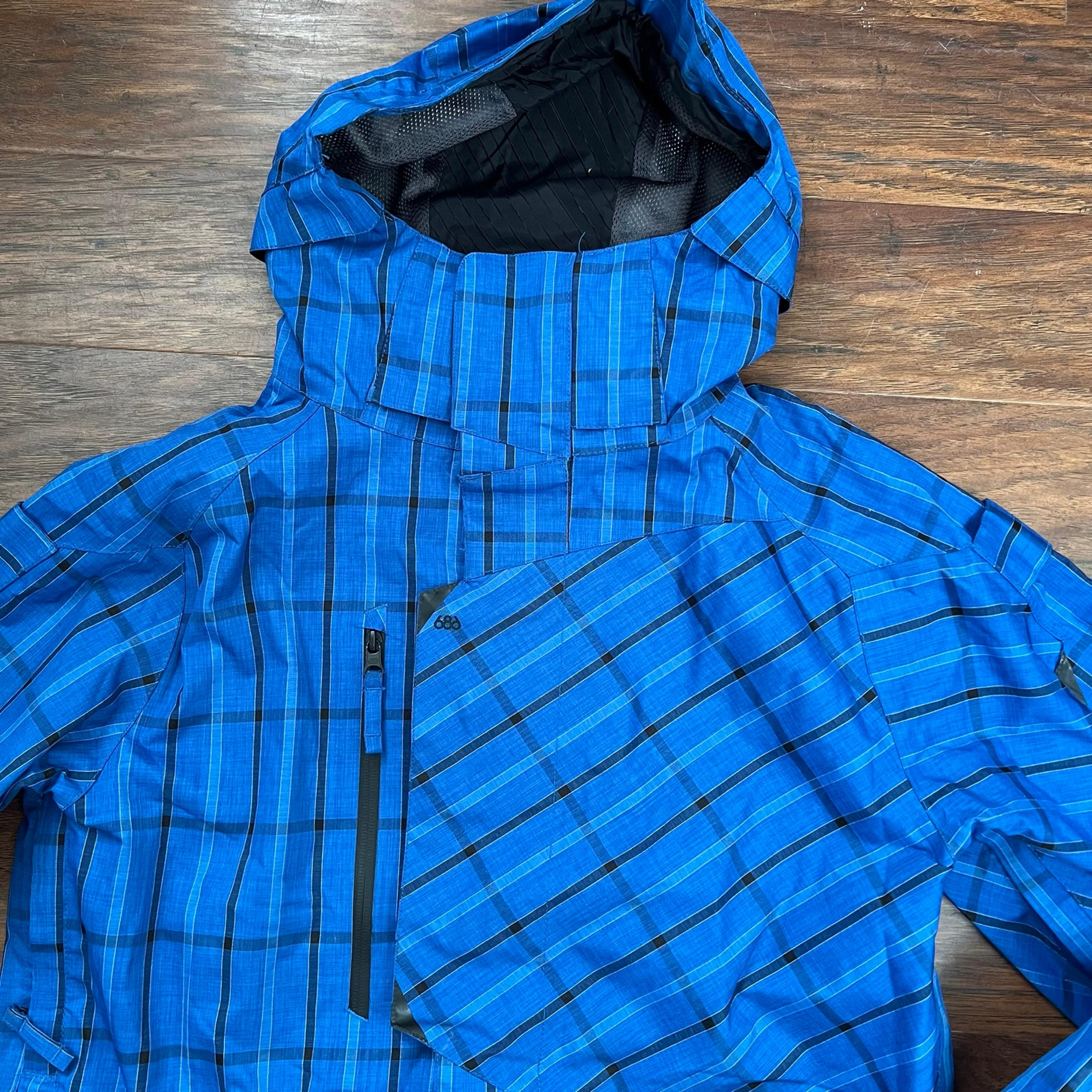 686 men’s blue smarty thermal waterproof snowboard ski jacket size S