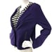 Chicos Zenergy Womens Size 0 US 4 Full Zip Hoodie Purple Removable Dickey Stripe