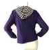 Chicos Zenergy Womens Size 0 US 4 Full Zip Hoodie Purple Removable Dickey Stripe