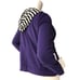 Chicos Zenergy Womens Size 0 US 4 Full Zip Hoodie Purple Removable Dickey Stripe