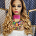 Celebrity loose wavy blonde brown wig