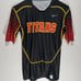 Mens Nike Pro Combat Dri-Fit Fitted Black Red Titans Short Sleeve Shirt Size M