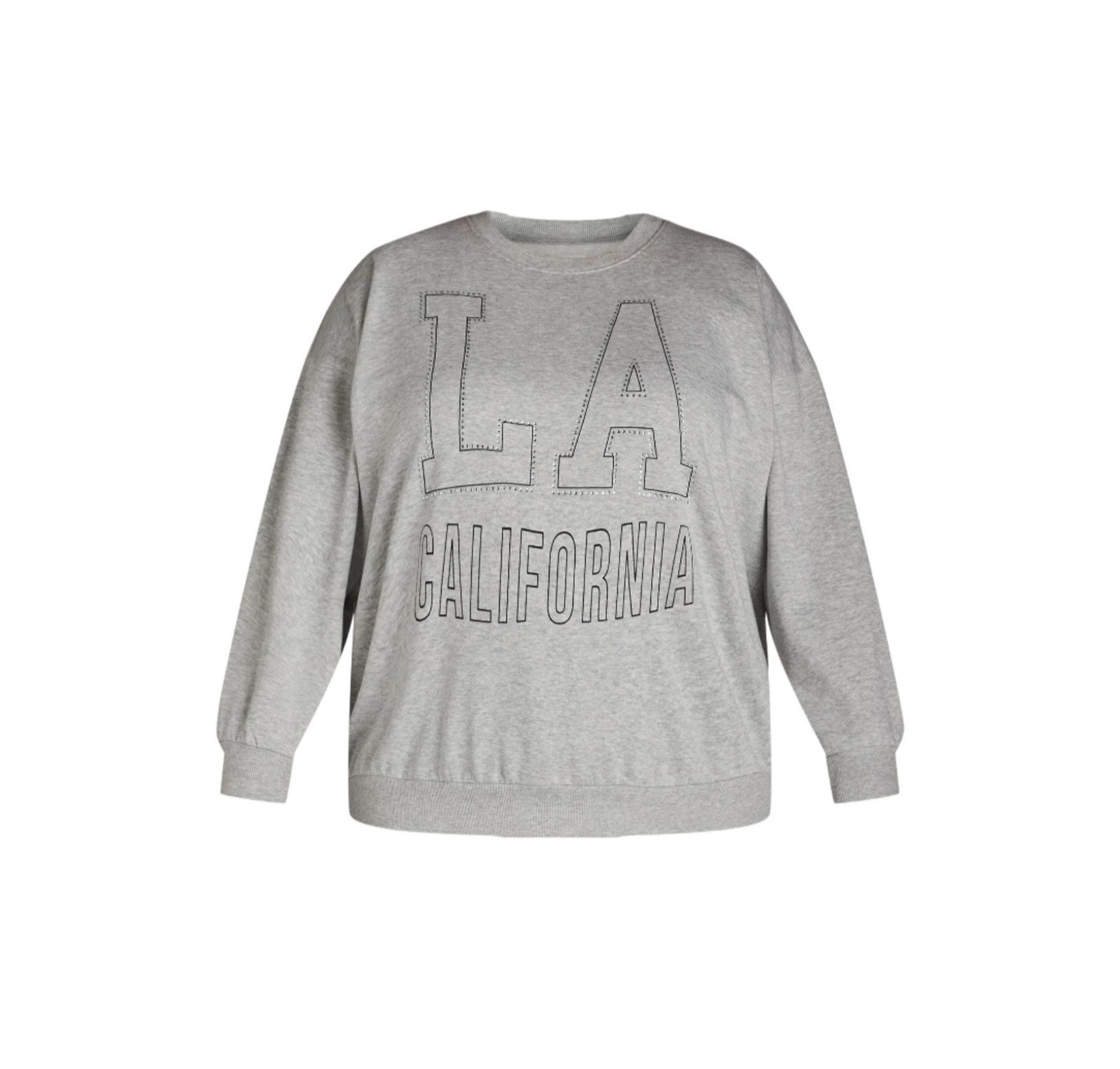No Boundaries Women's Size XXL (20) Crew Neck Sweatshirt "LA California" Heather