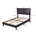 NEW Black Bed Frame Bedroom Furniture Queen Size, Upholstered Tufted Panel Bed