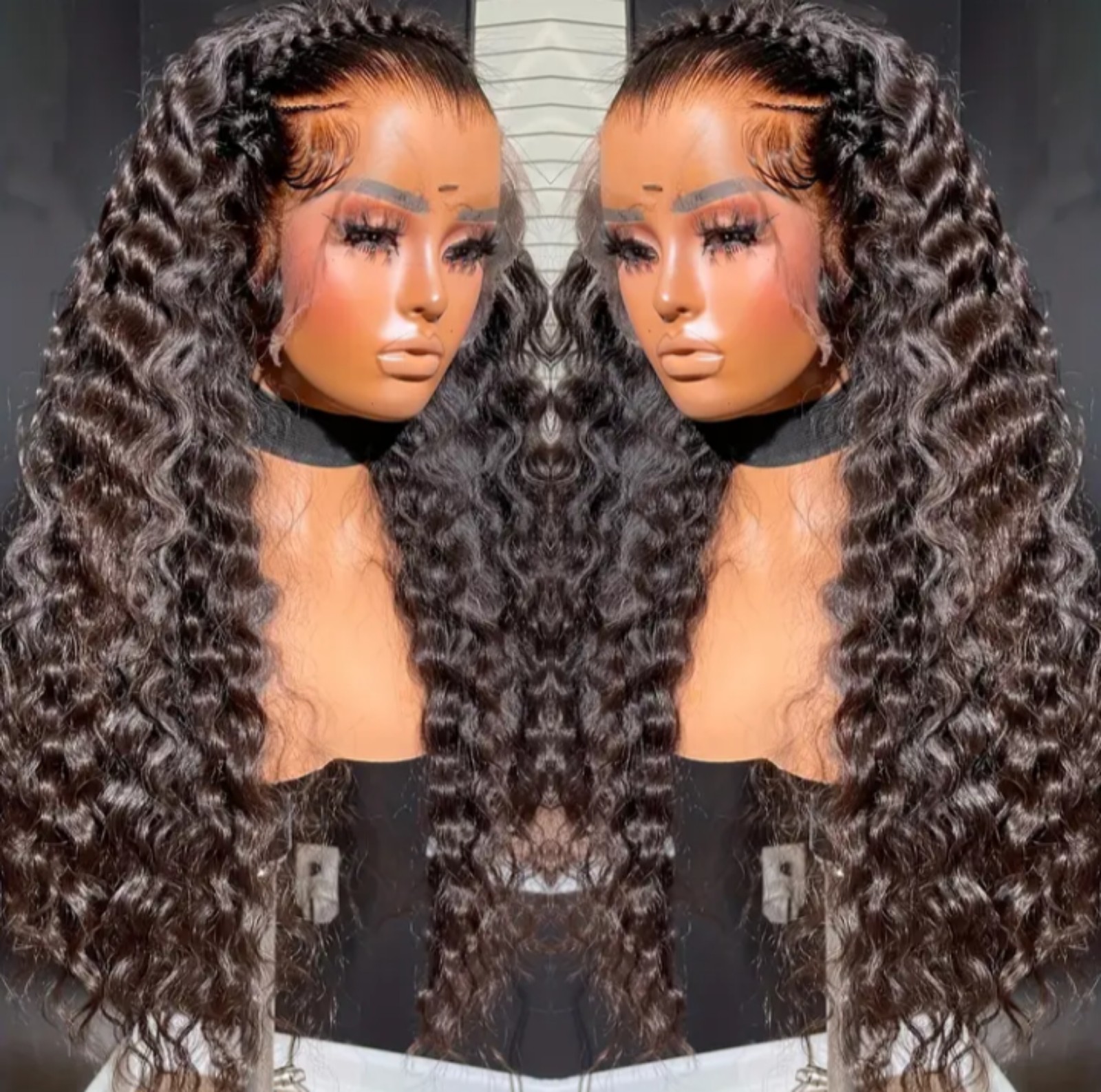32 Inch 200% Density13x4 Deep Wave Lace Front Wig