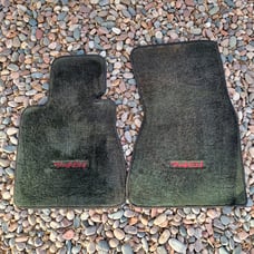 RARE BMW 7 Series 745i Black Red Floor Mats Rug Front Driver Passenger