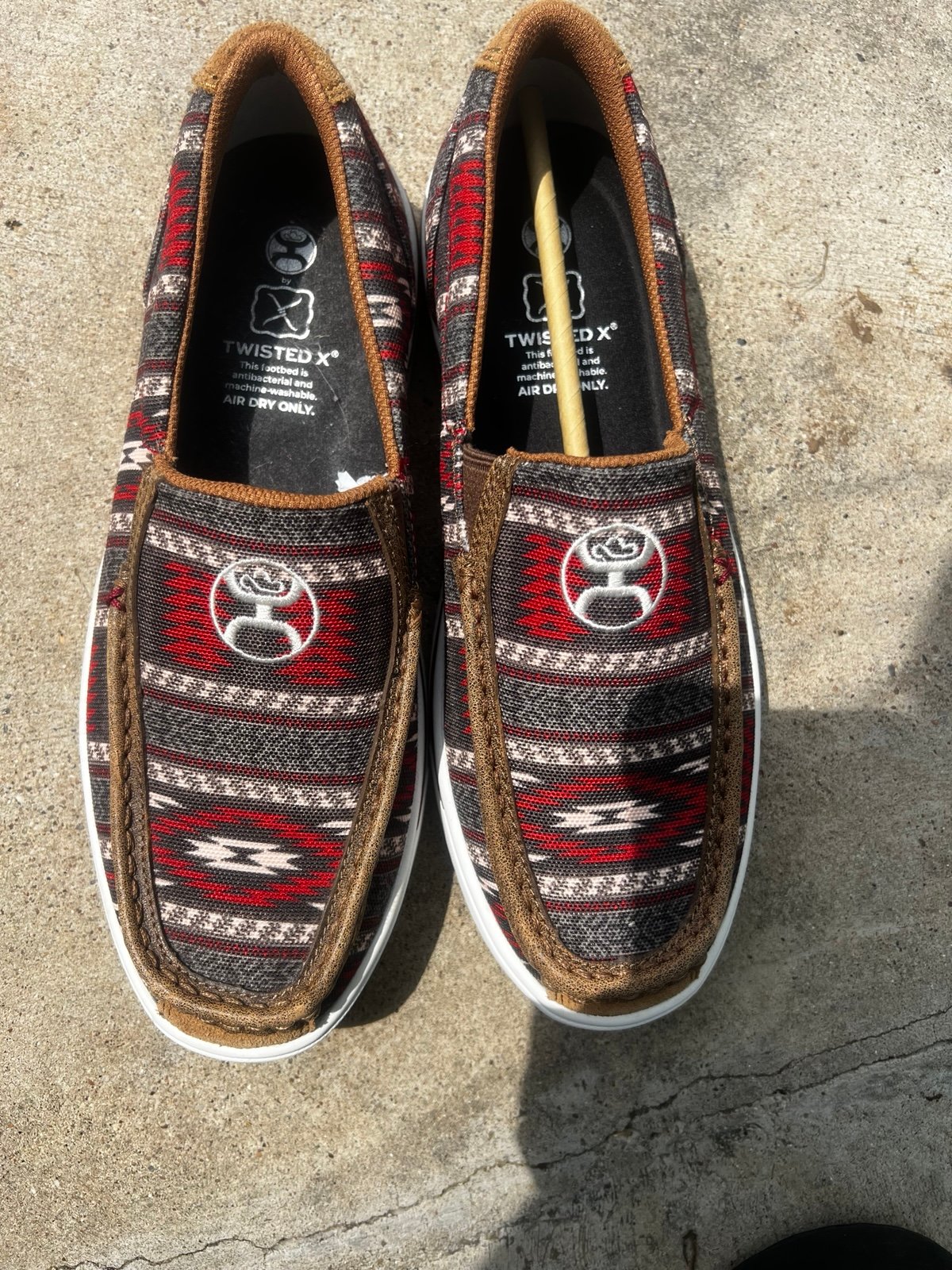 Twisted X Hooey Loper Slip On Sneakers Mens SZ 11 Gray Red Southwestern MHYC023