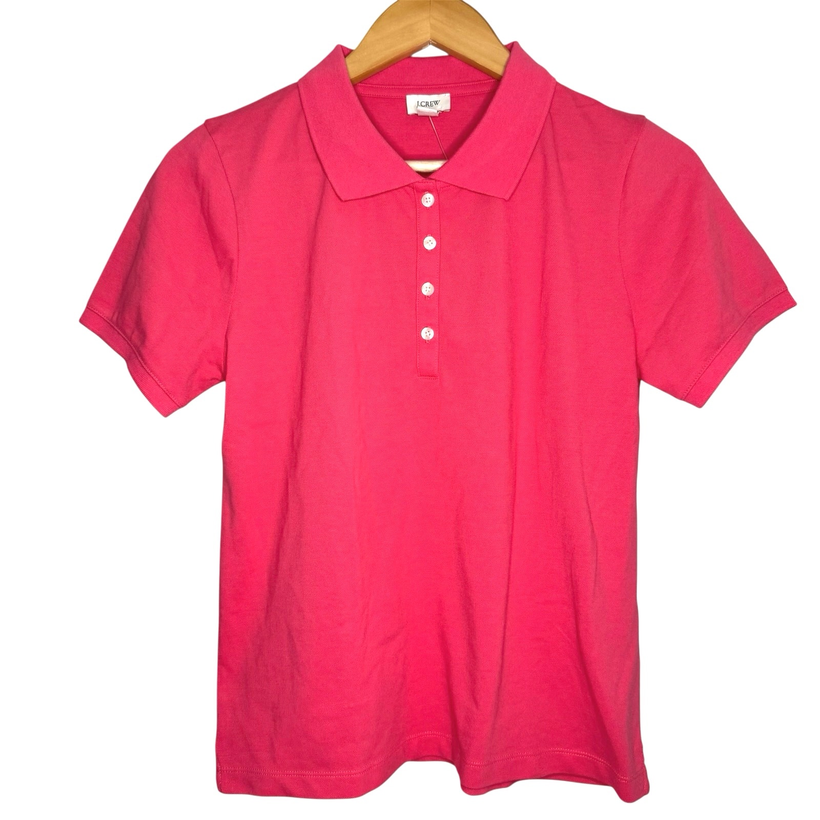NWT J.Crew Piqué Polo Pink Women's Size S