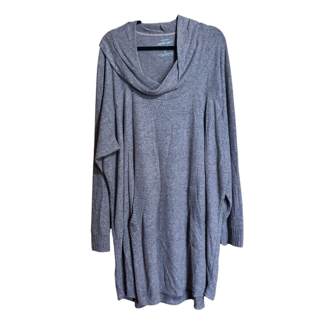 Torrid Hacci Cowl Neck Tunic Sweater Womens 6X Warmed Stone Super Soft Plush